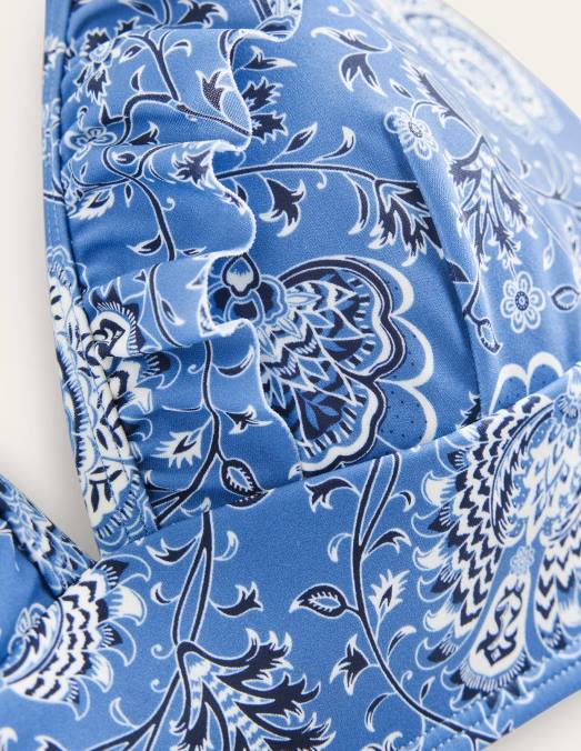 Boden vêtements bosquet d'azur et de gardénia femmes haut de bikini à volants Palerme LB2X304