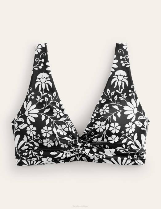 Boden vêtements brin de néron et gardénia femmes haut de bikini classique torsadé LB2X1407