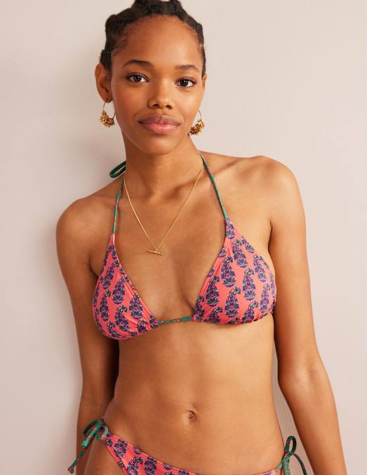 Boden vêtements cachemire orange kaki femmes haut de bikini à ficelle LB2X313
