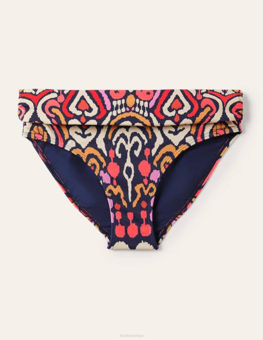 Boden vêtements charme marine française et ikat femmes bas de bikini classique à plis LB2X2542