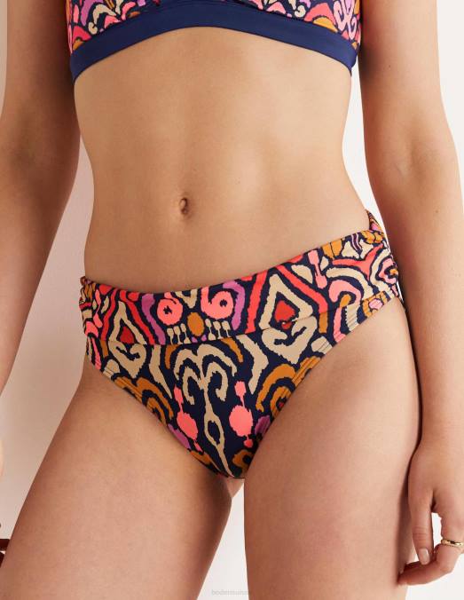 Boden vêtements charme marine française et ikat femmes bas de bikini classique à plis LB2X2542