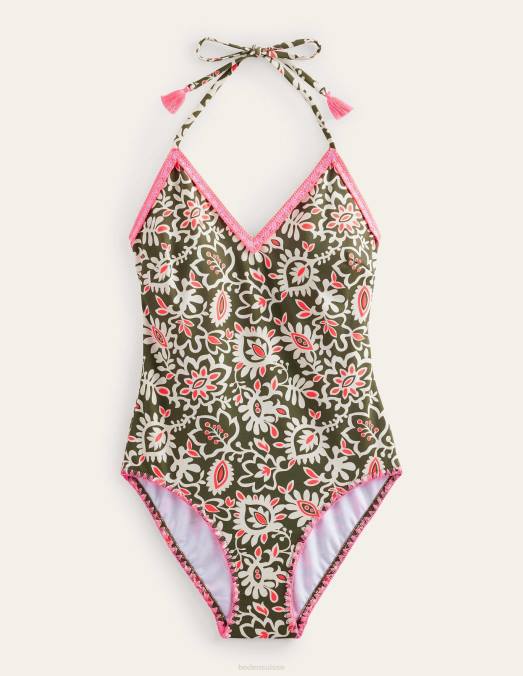 Boden vêtements chou frisé et tourbillon artisanal femmes maillot de bain en crochet superposé LB2X1195