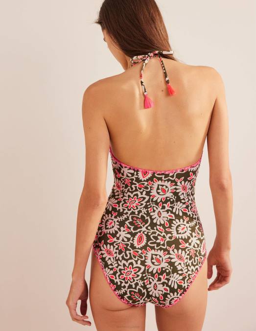 Boden vêtements chou frisé et tourbillon artisanal femmes maillot de bain en crochet superposé LB2X1195