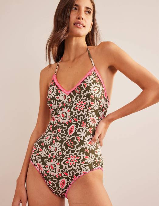 Boden vêtements chou frisé et tourbillon artisanal femmes maillot de bain en crochet superposé LB2X1195