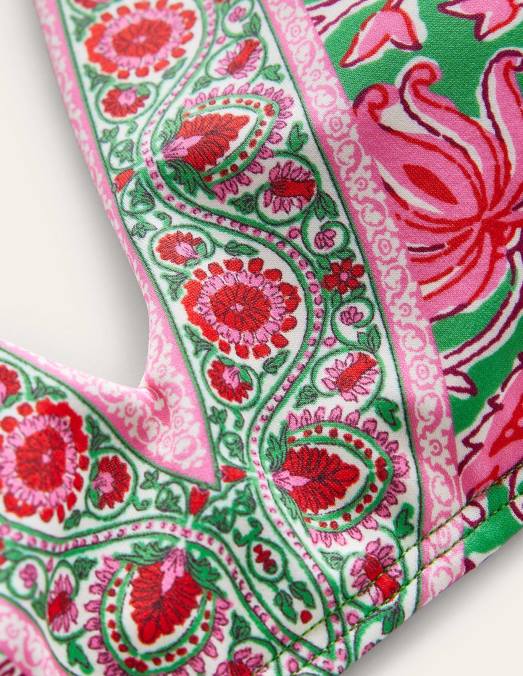 Boden vêtements citron vert et vigne botanique femmes haut de bikini à épaules dénudées LB2X1963