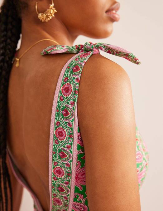 Boden vêtements citron vert et vigne botanique femmes maillot de bain à nœud sur les épaules LB2X243