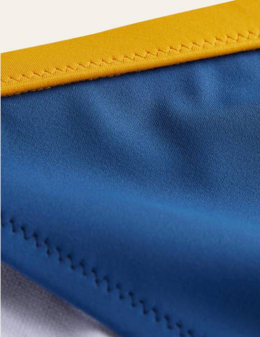 Boden vêtements color block bleu et jaune femmes bas de bikini tanga LB2X1840