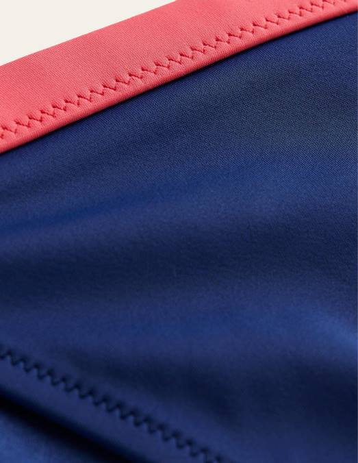 Boden vêtements color block bleu marine et jaune acide femmes bas de bikini tanga LB2X1839