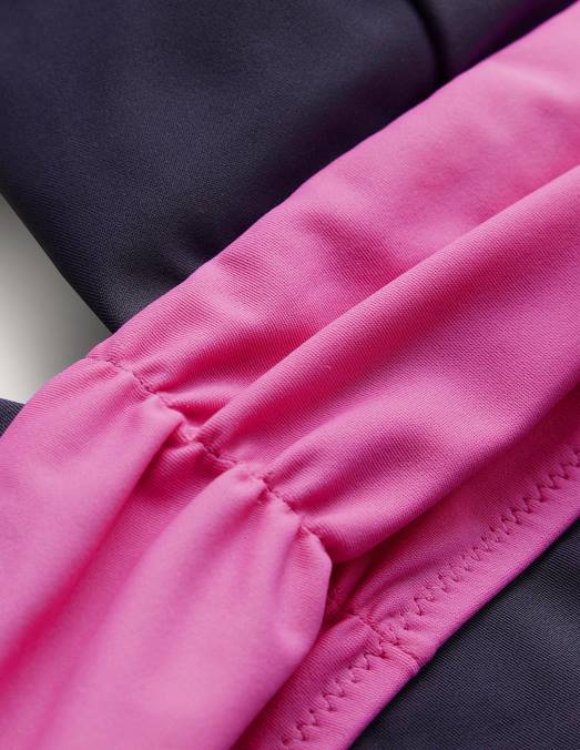 Boden vêtements color block minuit et rose femmes maillot de bain dos nu avec nœud LB2X1259