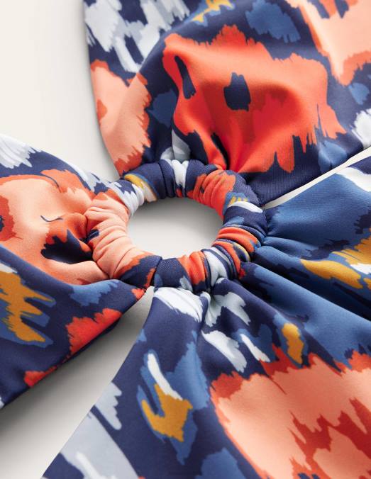 Boden vêtements coquelicot bleu marine et abstrait femmes maillot de bain avec anneau en résine LB2X1368