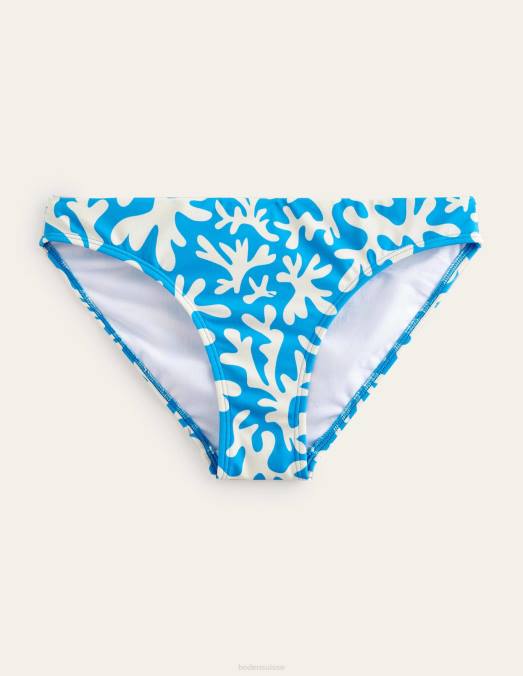 Boden vêtements feuillage bleu et abstrait femmes bas de bikini classique LB2X2545