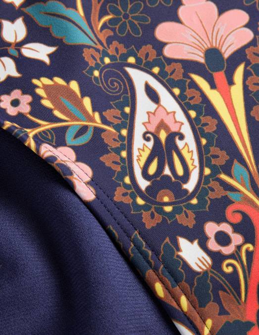 Boden vêtements feuillage bleu marine et exotique femmes bas de bikini classique LB2X1882