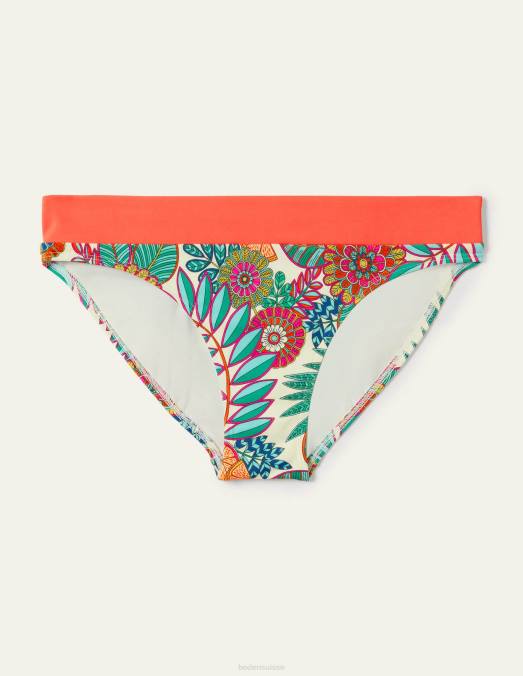 Boden vêtements fleur d'ivoire et d'ananas femmes bas de bikini à empiècements LB2X2056