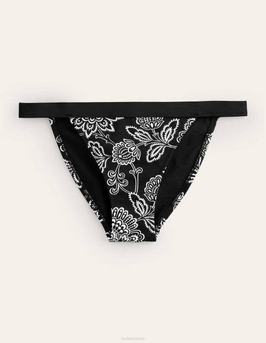 Boden vêtements floral noir et blanc femmes bas de bikini tanga LB2X264
