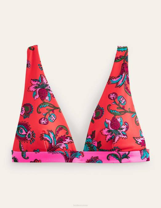 Boden vêtements floral rose épicé femmes haut de bikini à bandeau LB2X288