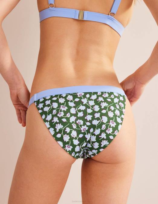 Boden vêtements floral vert et bleu d'hiver femmes bas de bikini tanga LB2X266