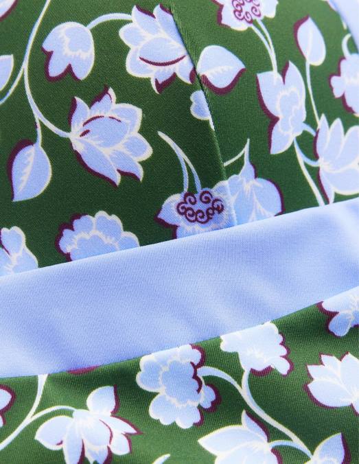 Boden vêtements floral vert et bleu d'hiver femmes maillot de bain triangle à empiècements LB2X221