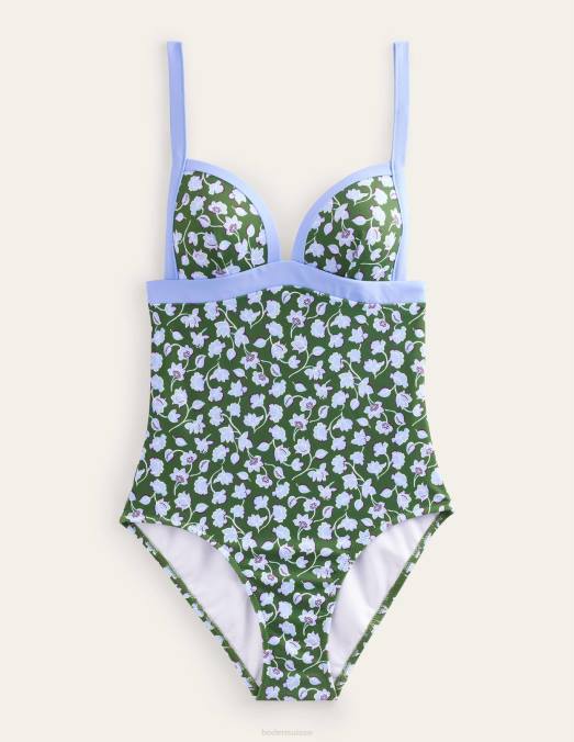 Boden vêtements floral vert et bleu d'hiver femmes maillot de bain triangle à empiècements LB2X221