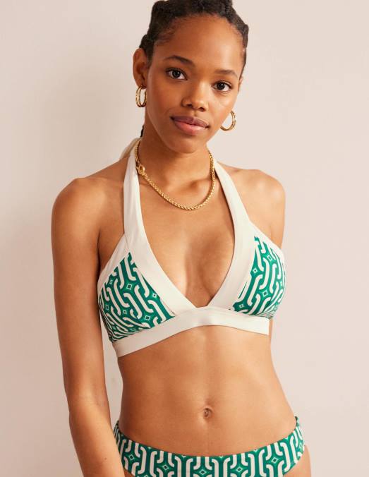 Boden vêtements géo émeraude et azur brillant femmes haut de bikini dos nu Ithaque LB2X297