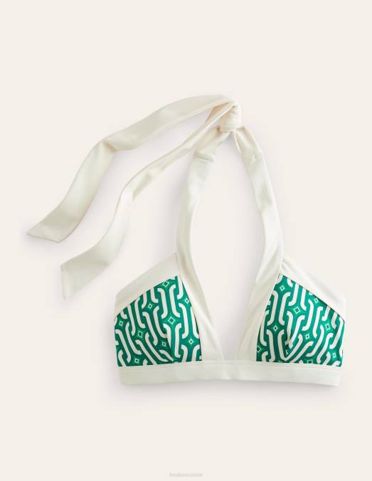 Boden vêtements géo émeraude et azur brillant femmes haut de bikini dos nu Ithaque LB2X297