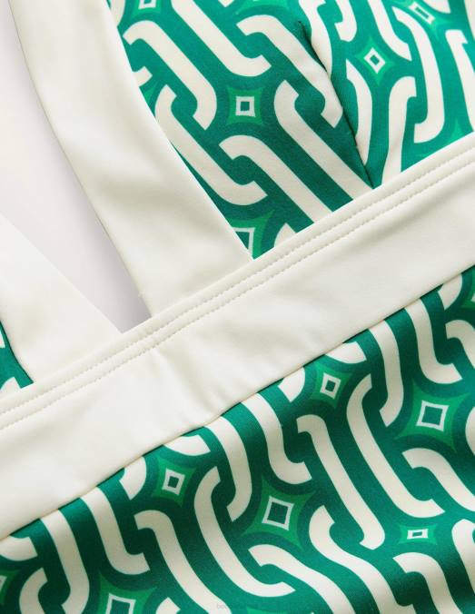 Boden vêtements géo émeraude et azur brillant femmes maillot de bain dos nu Ithaca LB2X308