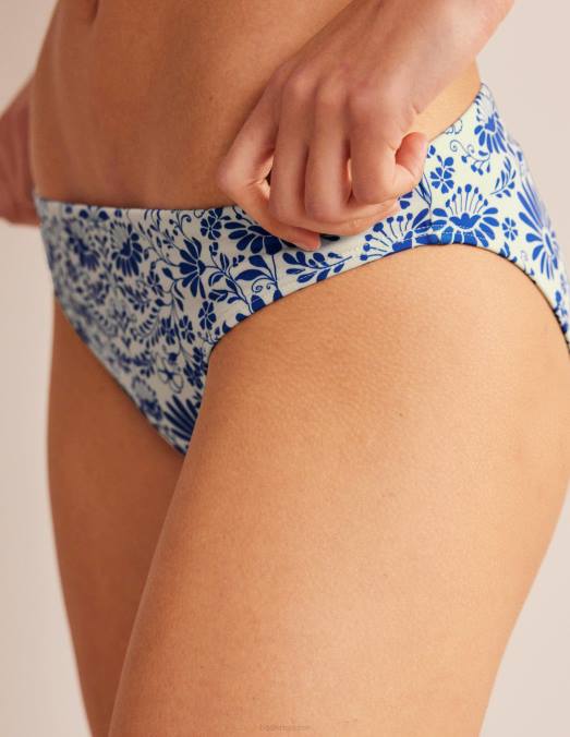 Boden vêtements gardénia ivoire et bleu lac femmes bas de bikini LB2X291