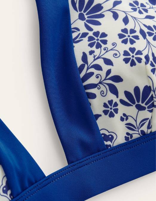 Boden vêtements gardénia ivoire et bleu lac femmes haut de bikini dos nu Ithaque LB2X285