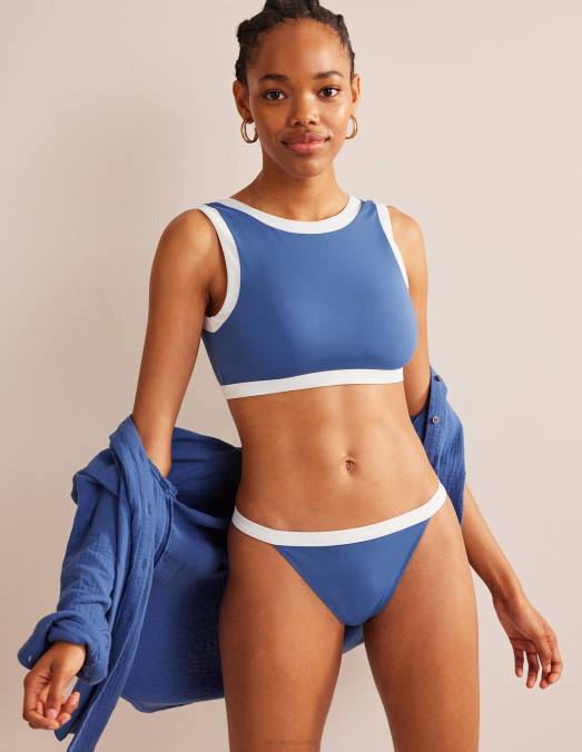 Boden vêtements globe et color block blanc femmes bas de bikini tanga LB2X1883