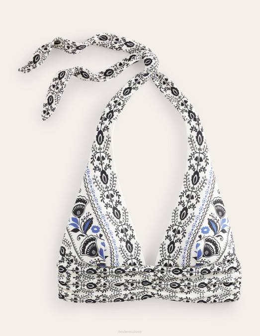 Boden vêtements ivoire et milos fleurissent femmes haut de bikini dos nu à détail de nœud LB2X1742