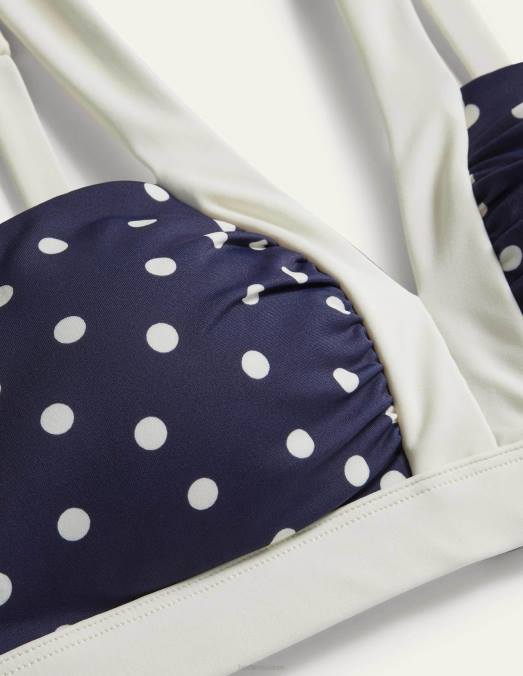 Boden vêtements marine française et pois femmes haut de bikini col v corsica LB2X2490