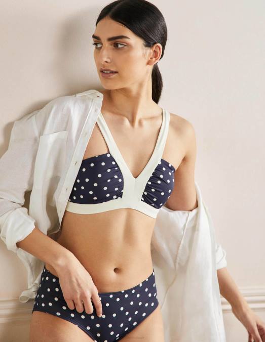 Boden vêtements marine française et pois femmes haut de bikini col v corsica LB2X2490