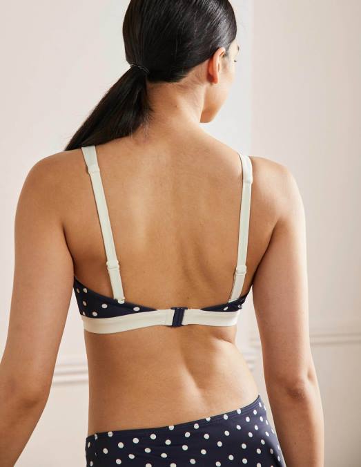 Boden vêtements marine française et pois femmes haut de bikini col v corsica LB2X2490