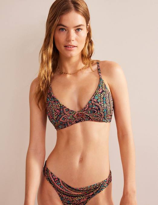 Boden vêtements marine légère et palais femmes haut de bikini froncé à col V LB2X247