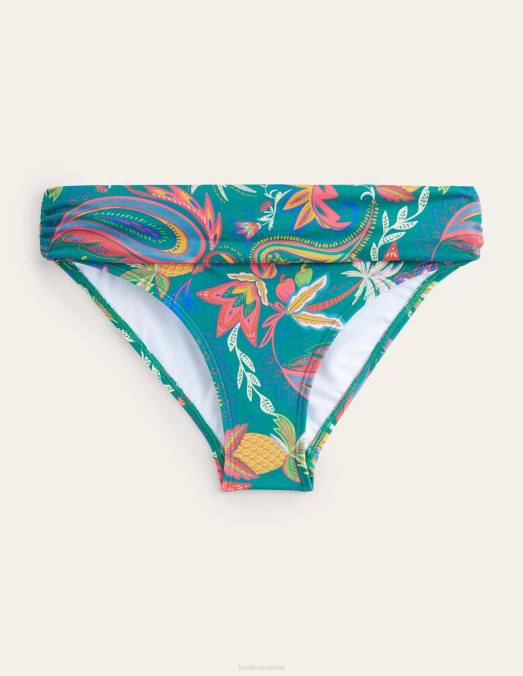 Boden vêtements émeraude et cachemire paradis femmes bas de bikini classique à plis LB2X2453