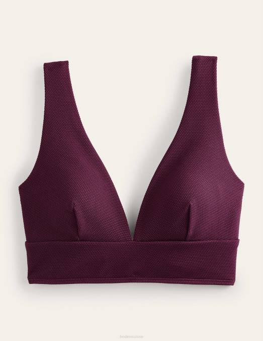 Boden vêtements nid d'abeilles aux aronia femmes haut de bikini à col v porto LB2X246
