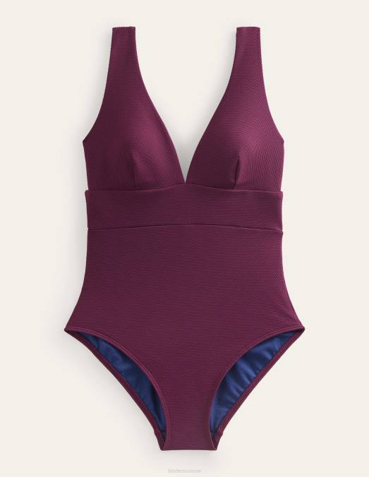 Boden vêtements nid d'abeilles aux aronia femmes maillot de bain porto à col v LB2X210
