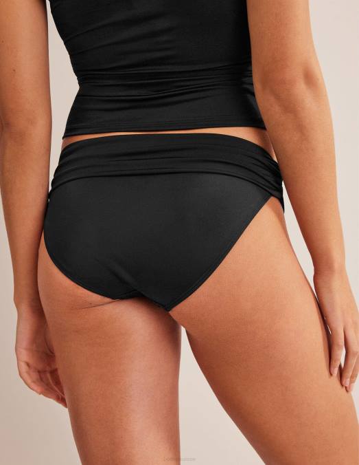 Boden vêtements noir femmes bas de bikini classique à plis LB2X267