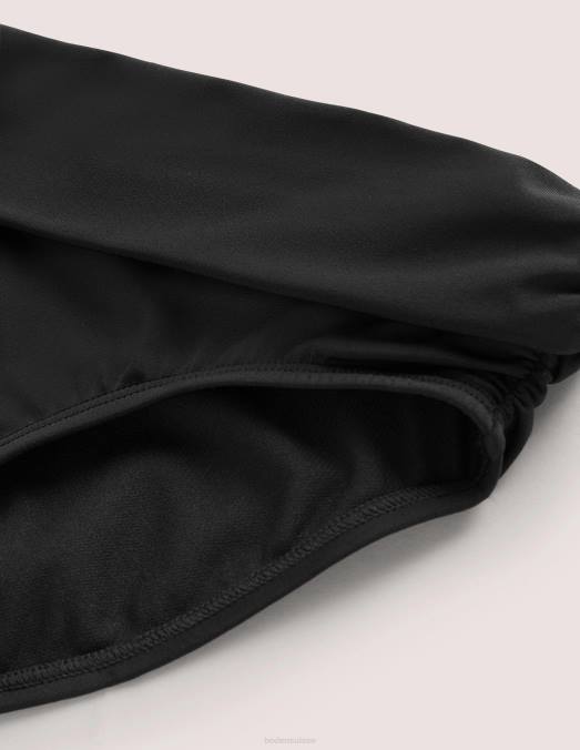 Boden vêtements noir femmes bas de bikini classique à plis LB2X267