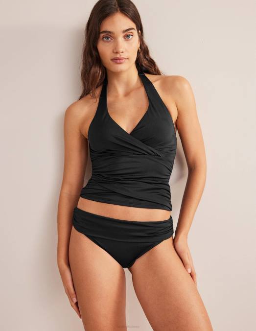 Boden vêtements noir femmes bas de bikini classique à plis LB2X267