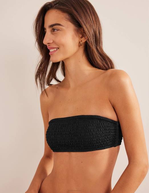 Boden vêtements noir femmes haut de bikini bandeau à smocks LB2X2140