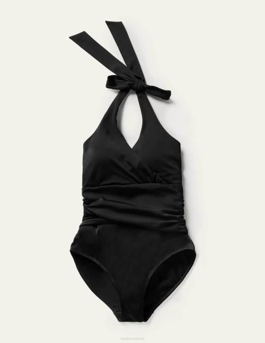 Boden vêtements noir femmes levanzo - maillot de bain dos nu froncé LB2X227