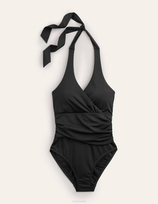 Boden vêtements noir femmes levanzo - maillot de bain dos nu froncé LB2X227