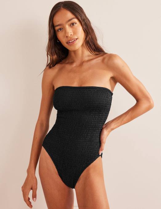 Boden vêtements noir femmes maillot de bain bandeau à smocks LB2X2476