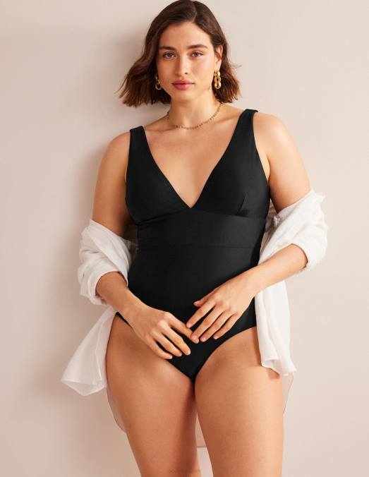 Boden vêtements noir femmes maillot de bain porto à col v LB2X238