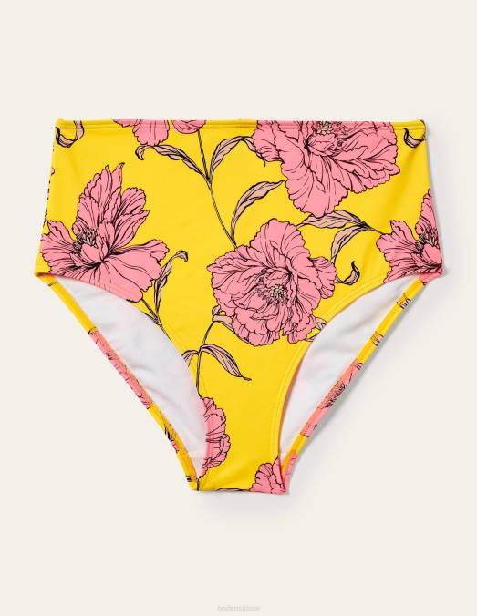 Boden vêtements pétillant de citron et fleur de pivoine femmes bas de bikini taille haute LB2X2227