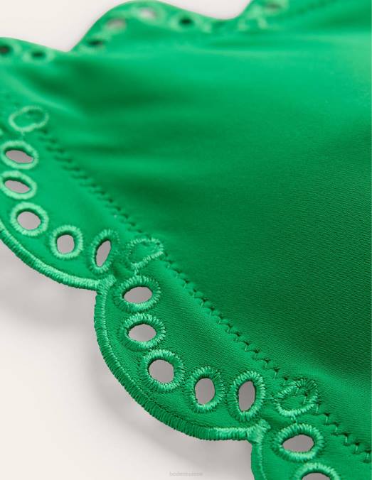 Boden vêtements poivre vert femmes haut de bikini triangle à broderies LB2X253