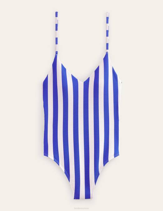 Boden vêtements rayure bleuet et ivoire femmes maillot de bain à rayures et fines bretelles LB2X2617