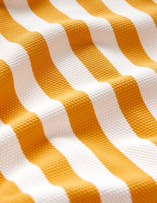 Boden vêtements rayures jaune gingembre et ivoire femmes maillot de bain à rayures et fines bretelles LB2X2616