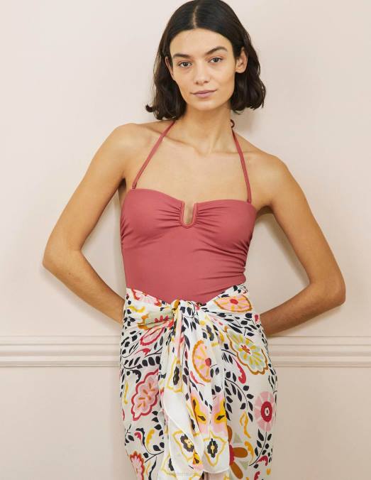 Boden vêtements rose fanée femmes maillot de bain dos nu à barre en U LB2X2014