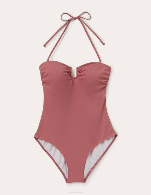 Boden vêtements rose fanée femmes maillot de bain dos nu à barre en U LB2X2014